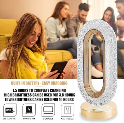 Diamond Crystal Rechargeable Table Lamp (P01933)