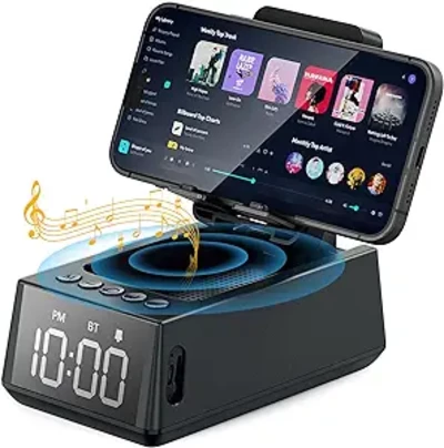 3 In 1 Wireless Bluetooth Speaker With Alarm Clock & Phone Holder #