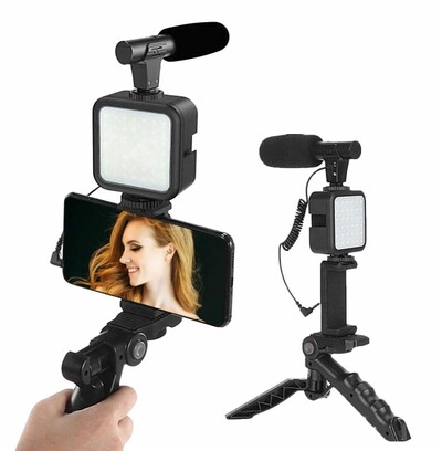 AY-49 Vlogging Kit With Mic #